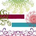 Abstract Green, Red and Purple Floral Card Background Design